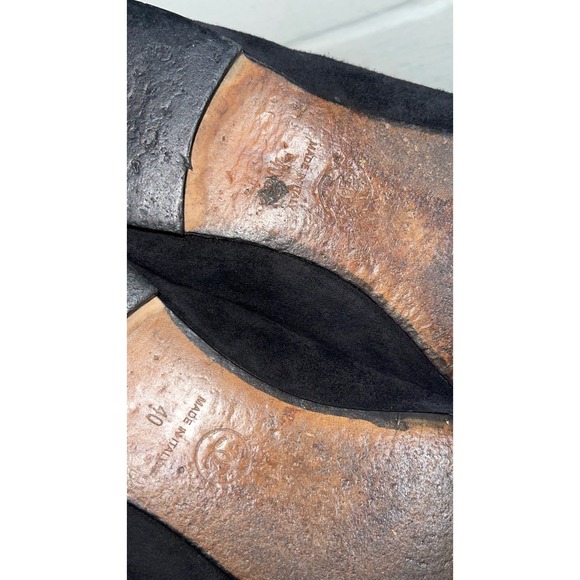 Chanel CC Metal Chain Logo Black Suede Ballet Flats Slip On Women's 40 EU/10 US - Picture 11 of 11